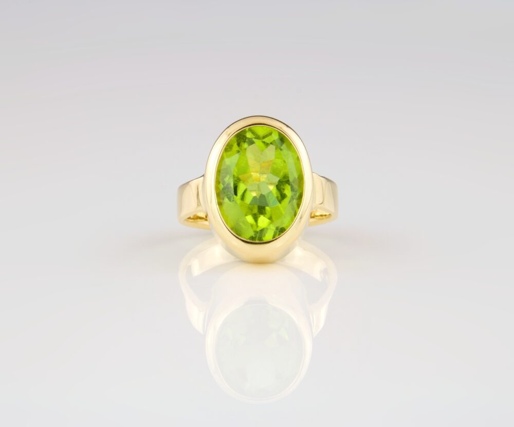 Gold Ring mit Peridot, Max Hockum, Helsingborg 2000 – Bild 2