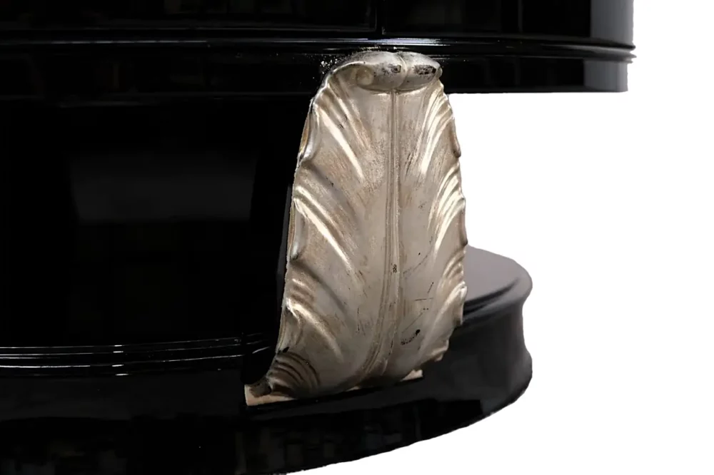 Art-Déco Halbschrank, Schwarzlack/Silber, Frankreich um 1930 – Bild 6