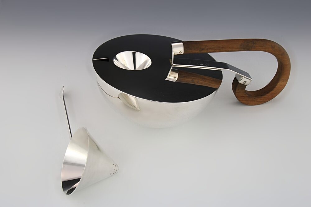 Silber Design Teekanne, Cleto Munari, Vincenca 1988 – Bild 3