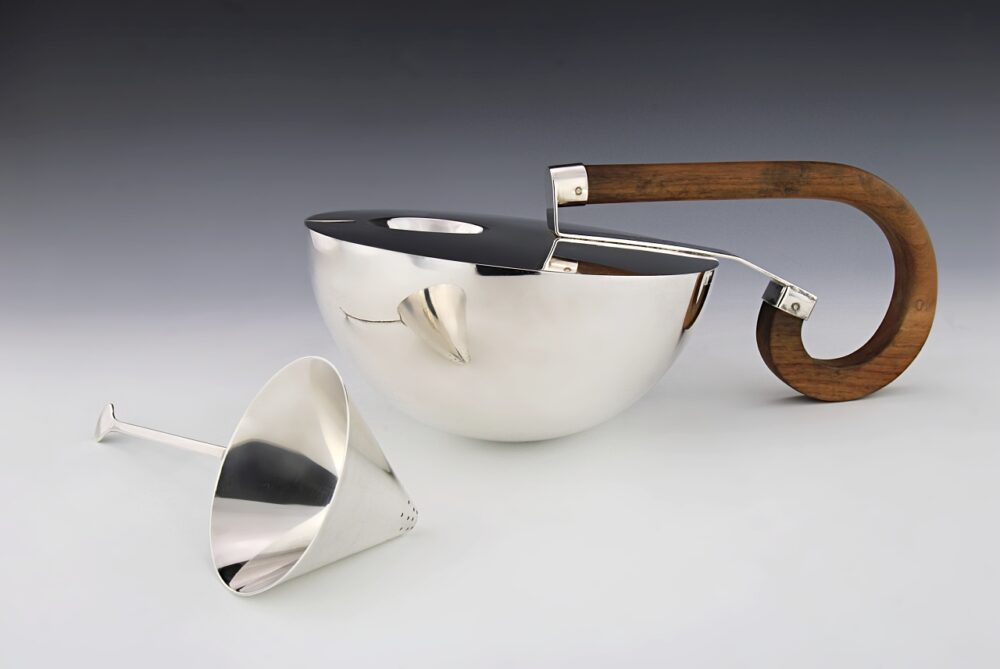 Silber Design Teekanne, Cleto Munari, Vincenca 1988 – Bild 2