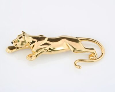 CARTIER Gold Brosche, "Panthere Khourra", Paris 1980er Jahre